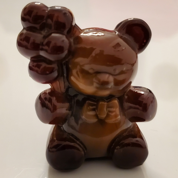 Vntg Boyd "Patrick the Bear" Chocolate Brown Slag Glass - Picture 4 of 10